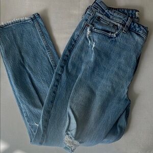 Abercrombie Curve Love High Rise Skinny Distressed Jeans